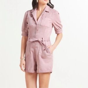 PAIGE Light Pink Denim Short Romper.  Size 8